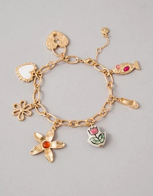 Bracelet à breloque cœurs et étoiles AEO