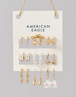 AEO Floral & Bow Earrings 9-Pack