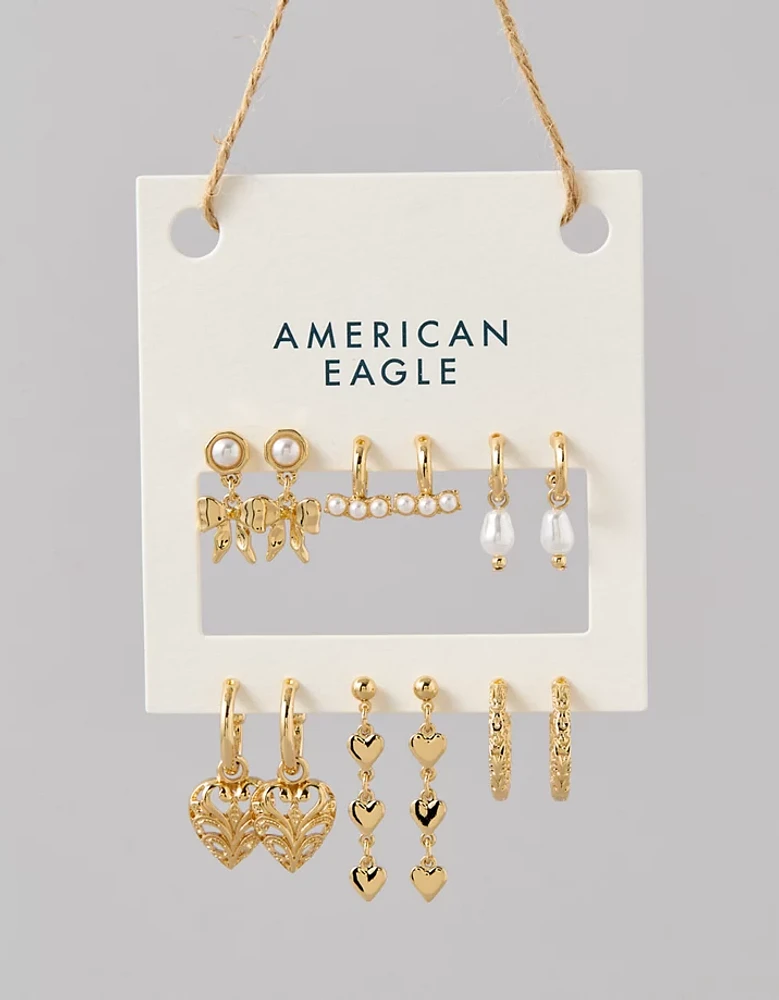 AEO Pearl & Heart Earrings 6-Pack