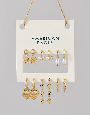 AEO Pearl & Heart Earrings 6-Pack