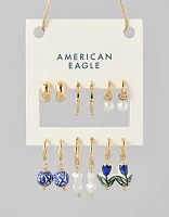 AEO Blue & White Earrings 6-Pack