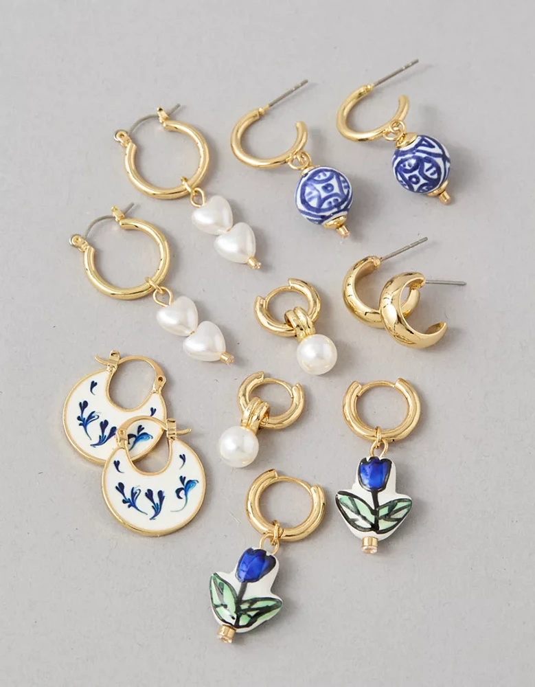 AEO Blue & White Earrings 6-Pack
