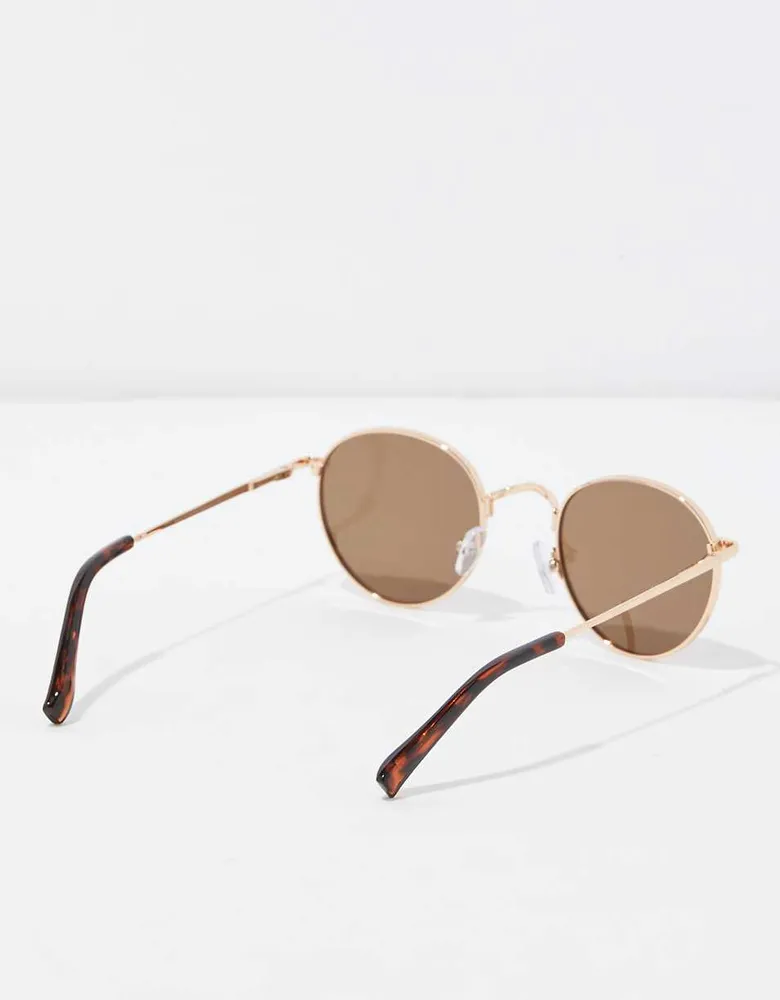 AE Retro Round Brown Sunglasses