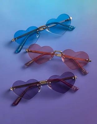 Lot de trois paires de lunettes de soleil cœur AE