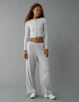 AE 3-Piece Pointelle Plush Cardigan Pajama Set