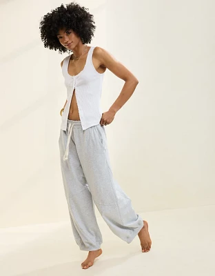 Aerie Baggy Barrel Leg Fleece Pant