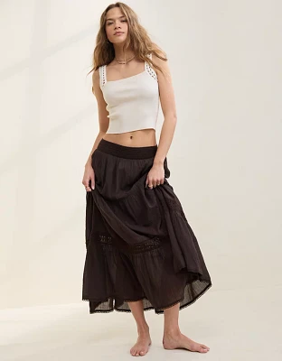 Aerie Crochet The Day Maxi Skirt