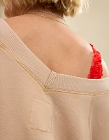 Aerie Downtime Textured V-Neck Sweatshirt