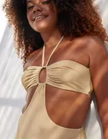 Aerie Sparkle Halter Cutout One Piece Swimsuit