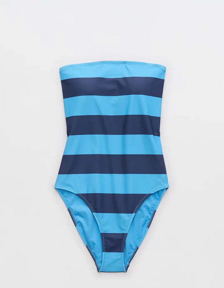 Aerie The Wavemaker One Piece Striped Swimsuit