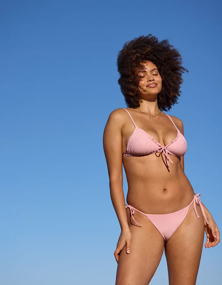 Aerie Ruffle String Bikini Top