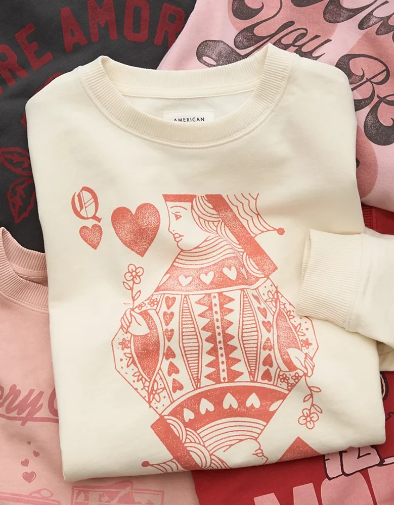 AE Valentine's Day Graphic Relaxed Crew Neck Sweatshirt