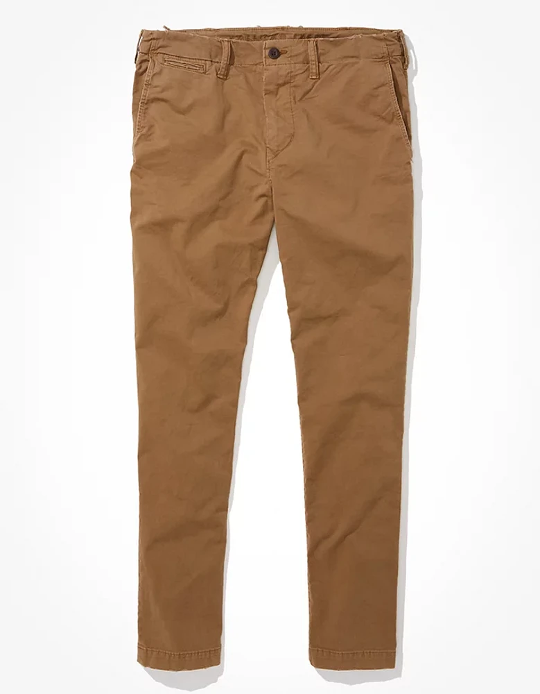 Pantalon kaki ajusté et usé Flex AE