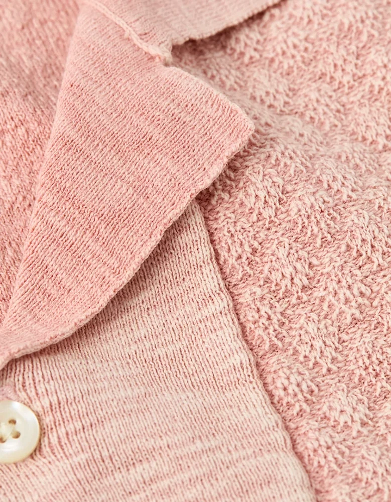 AE Weekend Jacquard Button-Up Sweater Polo Shirt