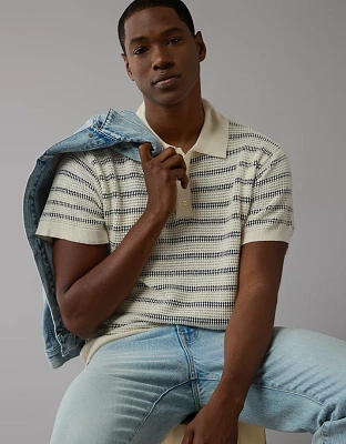 Chemise polo en tricot rayé Fin de semaine AE