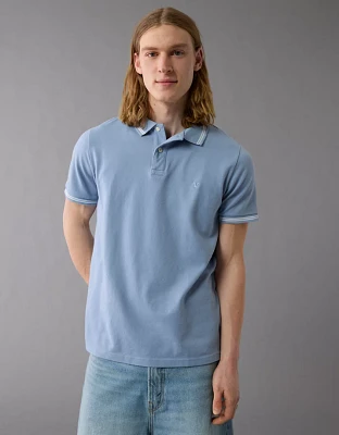 AE Lived-In Stretch Pique Slim Fit Tipped Polo Shirt