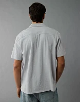 AE Jacquard Textured Button-Up Polo Shirt