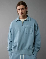 AE Quarter-Zip Polo Collar Sweatshirt