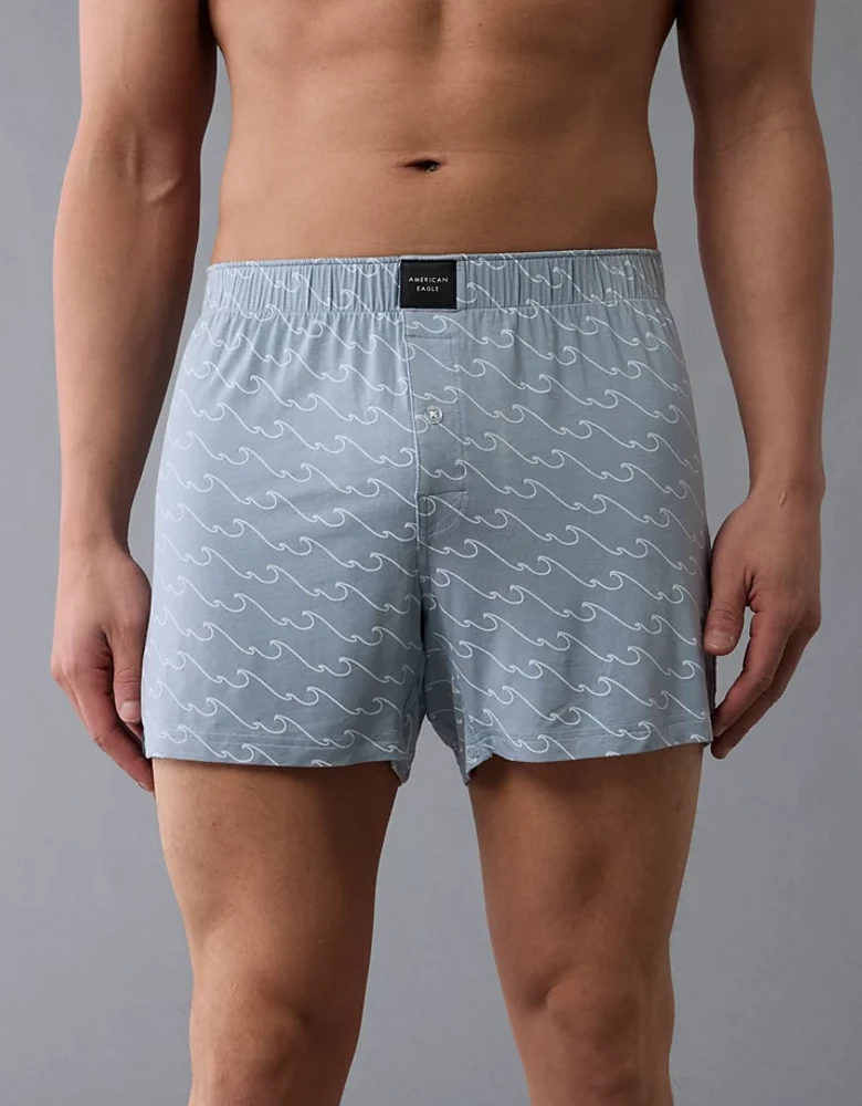 AEO Men's Wavy Stripes Slim Knit Ultra Soft Boxer Short