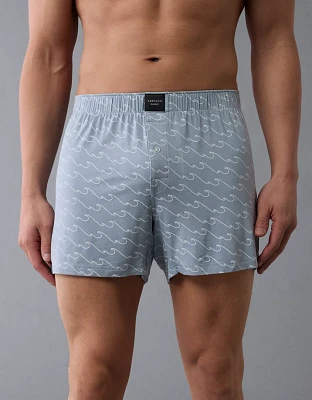 AEO Men's Wavy Stripes Slim Knit Ultra Soft Boxer Short