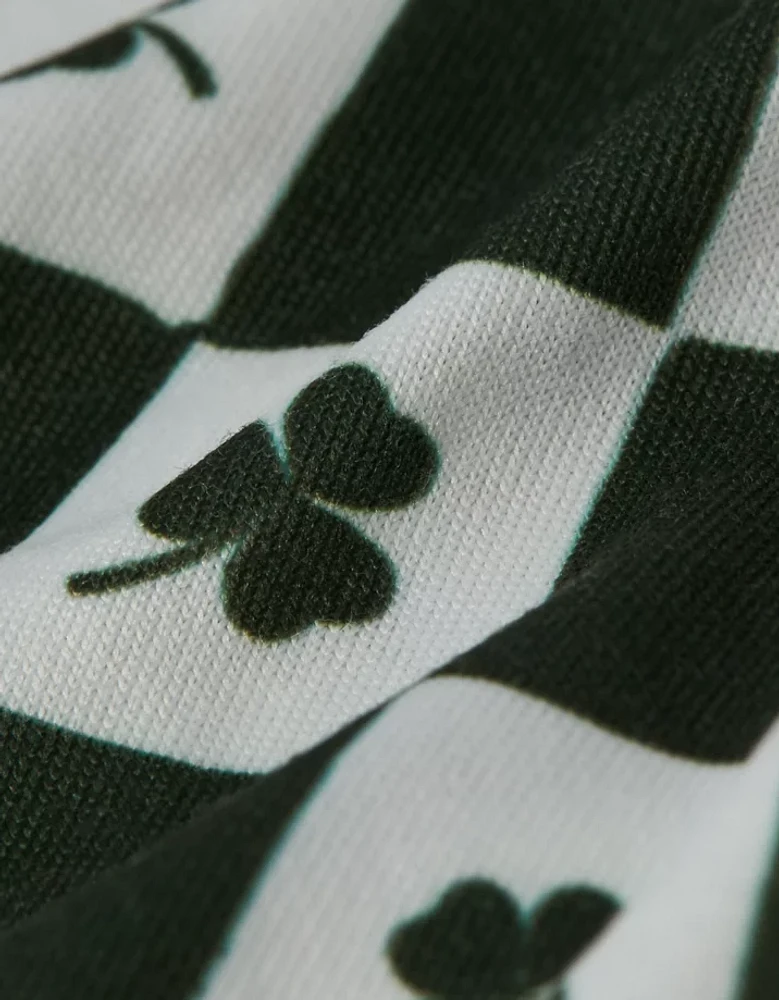 AEO Men's St. Patrick's Day Clover Check Ultra Soft Pocket Boxer Short