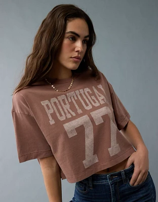 AE Boxy Cropped Destination Graphic T-Shirt