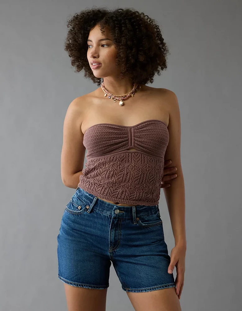 AE 6" Strigid Curvy Super High-Waisted Relaxed Denim Short