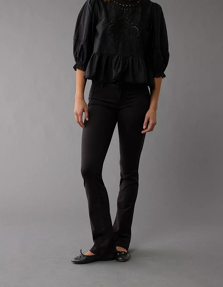 Pantalon à jambe semi-évasée et taille basse extensible AE