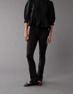 Pantalon à jambe semi-évasée et taille basse extensible AE