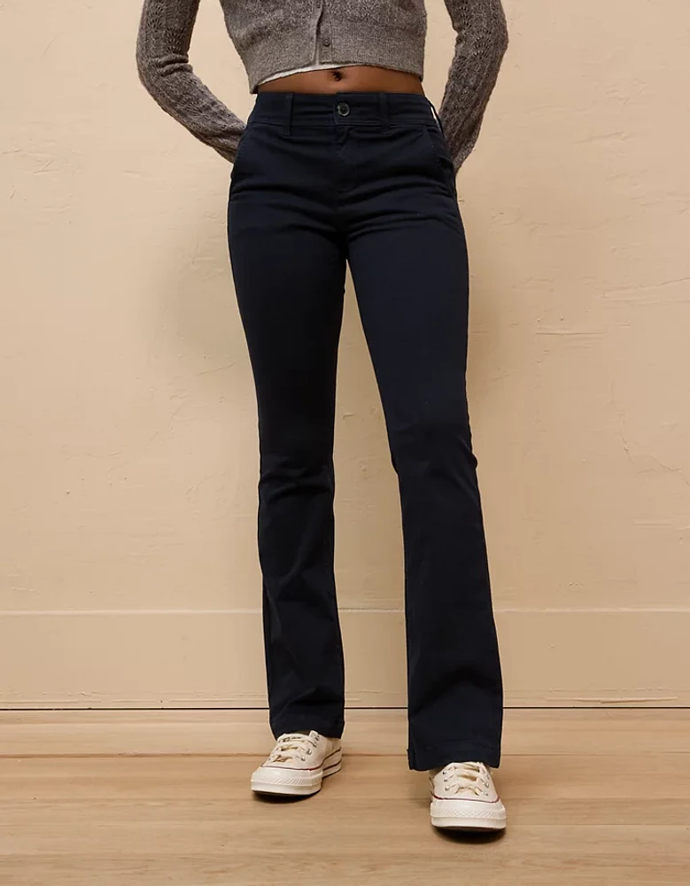 Pantalon à jambe évasée taille haute extensible AE