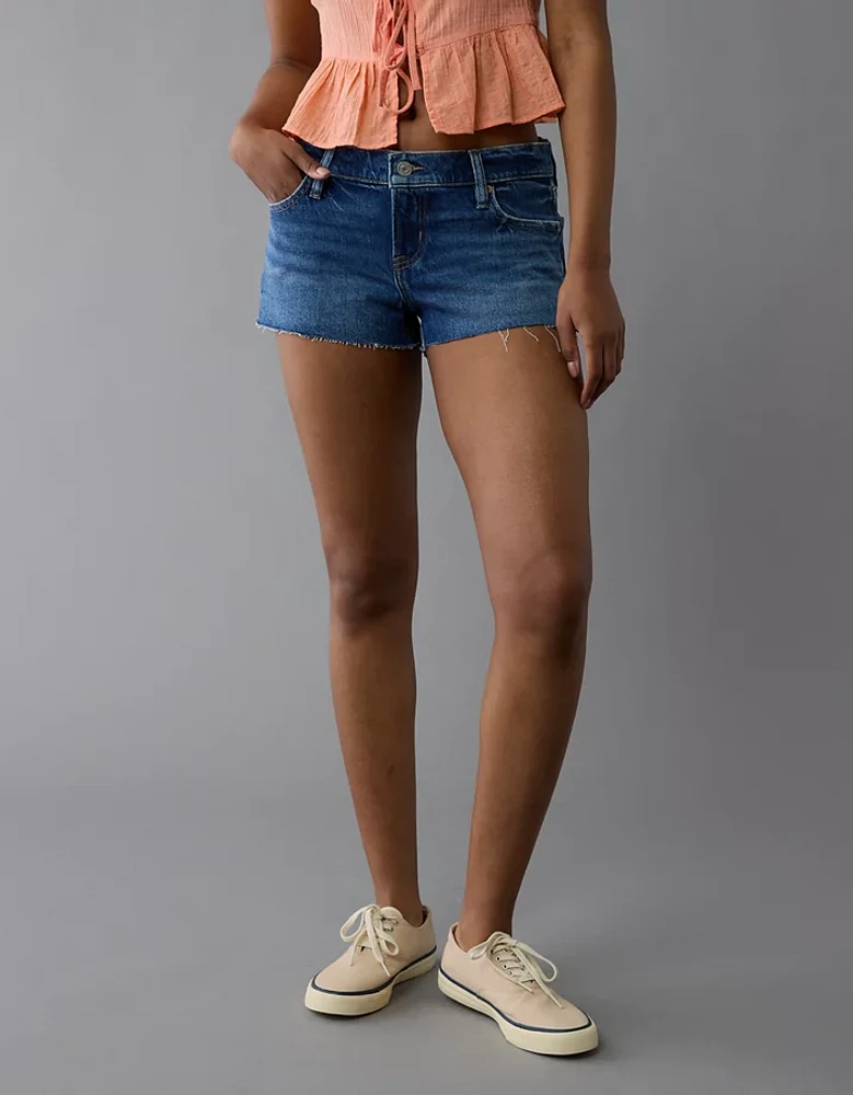 Short très court parfait en denim à taille basse extensible AE