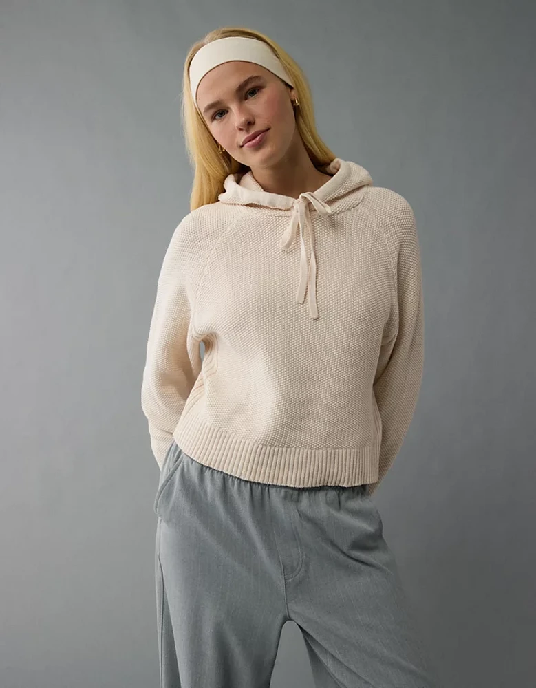 AE Cropped Cotton Hoodie