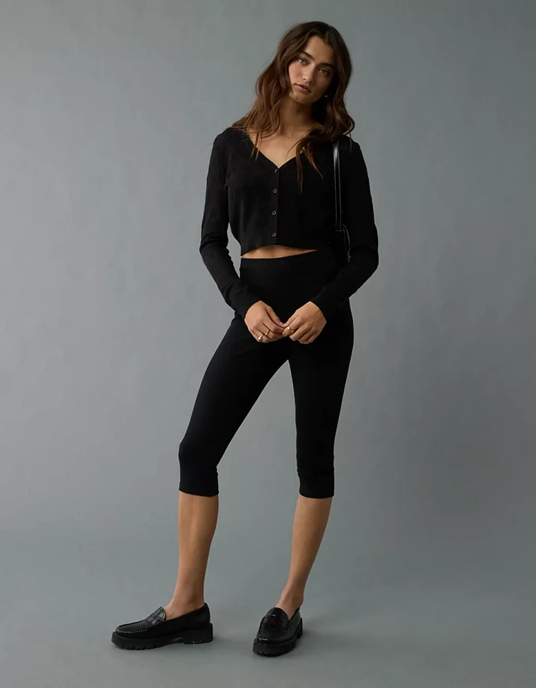 AE Pointelle V-Neck Cardigan