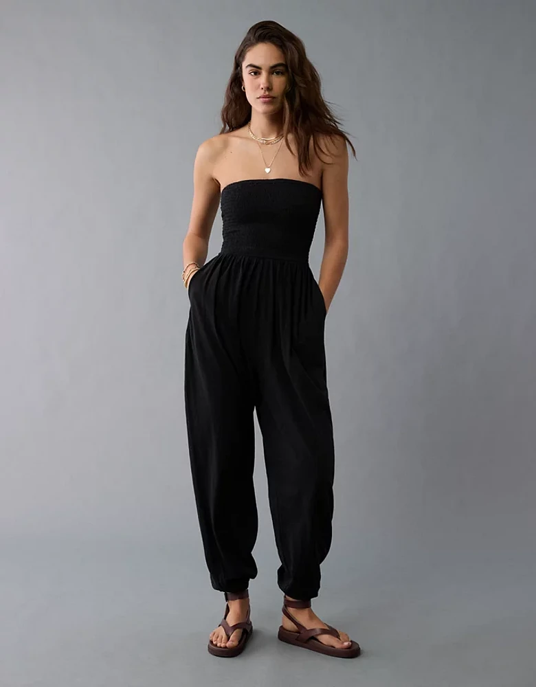 AE Sunchaser Knit Smocked Tube Jumpsuit