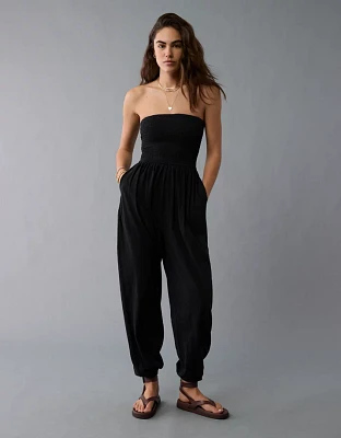 AE Sunchaser Knit Smocked Tube Jumpsuit