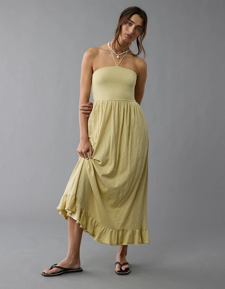 Robe mi-longue à bretelles convertibles en tricot Vive le soleil AE