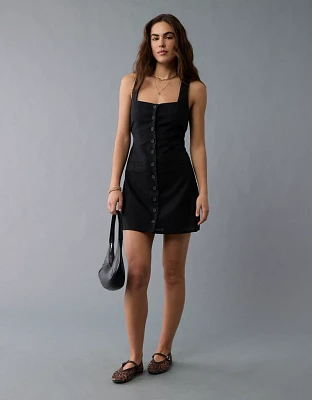 AE Square Neck Button-Up Mini Dress