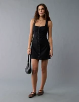 AE Square Neck Button-Up Mini Dress