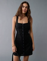 AE Square Neck Button-Up Mini Dress