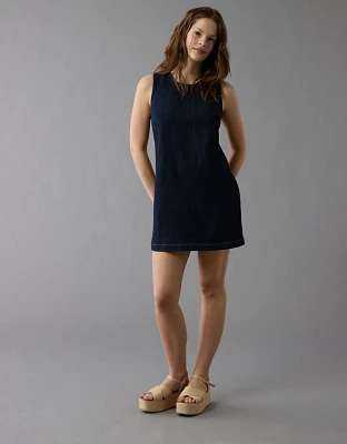 AE Denim Tie Back Mini Shift Dress
