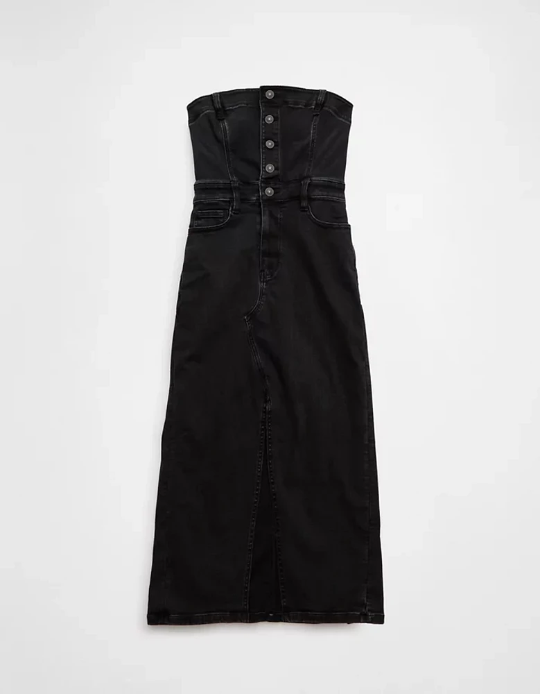 AE Denim Tube Top Midi Dress