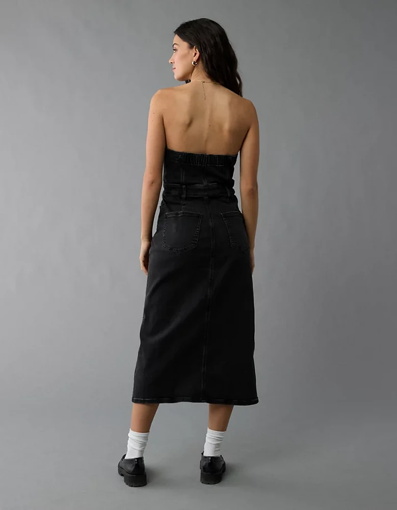 AE Denim Tube Top Midi Dress