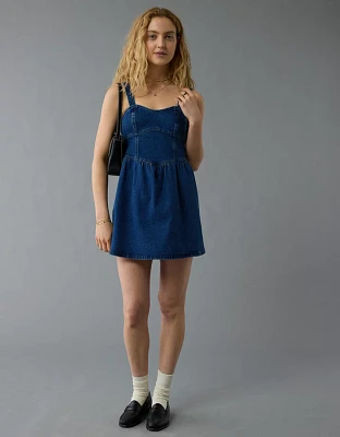 Minirobe à encolure en cœur denim AE