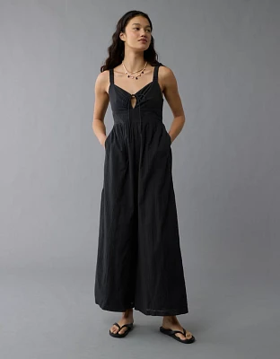 AE Tie Front V-Neck Jumpsuit