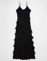 Robe à bretelles longue volants AE