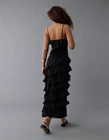Robe à bretelles longue volants AE
