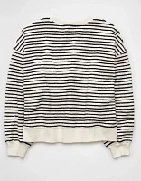 AE Oversized Striped Sweatshirt