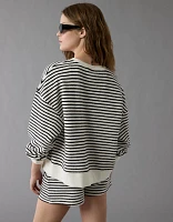 AE Oversized Striped Sweatshirt