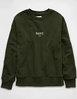 AE Everyday Luxe Graphic Crew Neck Sweatshirt