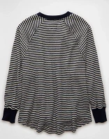 AE Big Hug Notch Neck Waffle Sweatshirt